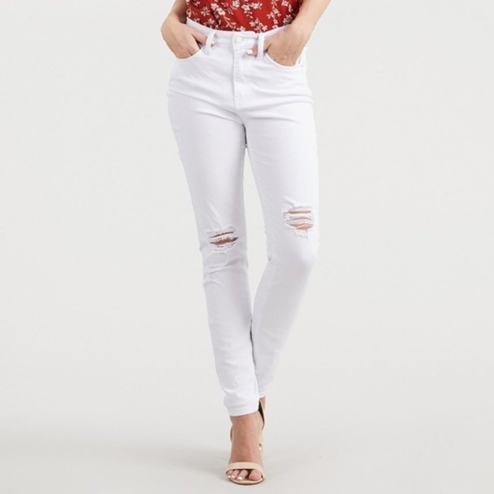 Judy Blue high-waist white skinny distressed denim (size 13/31) - never worn